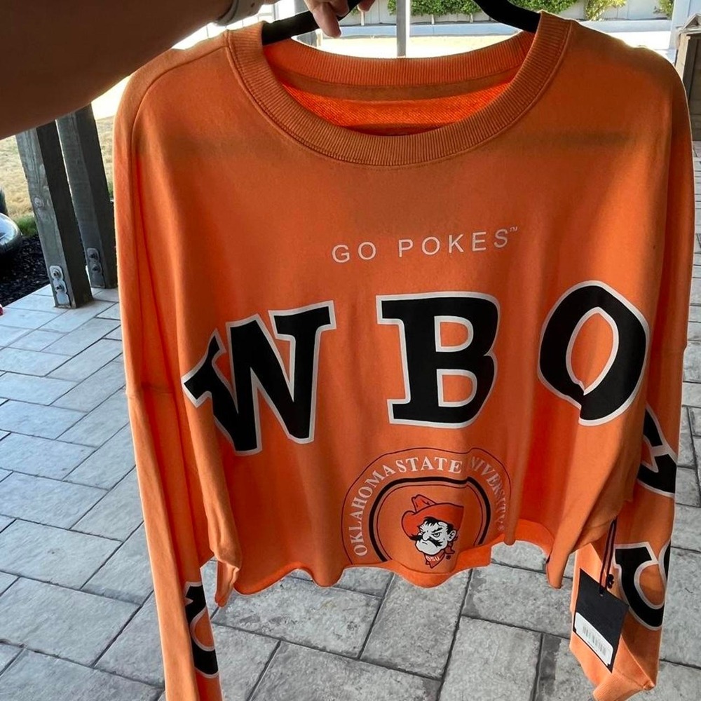 Gameday Social OSU Cowboys Cropped Crewneck GO POKES WBO
